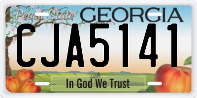 GA license plate CJA5141