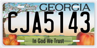 GA license plate CJA5143