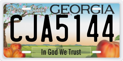 GA license plate CJA5144