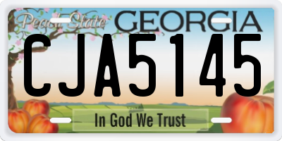 GA license plate CJA5145