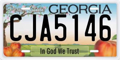 GA license plate CJA5146