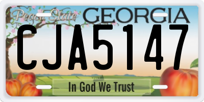 GA license plate CJA5147