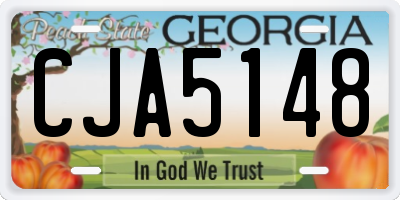 GA license plate CJA5148