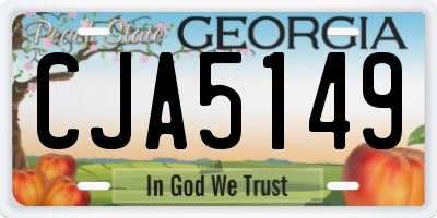 GA license plate CJA5149