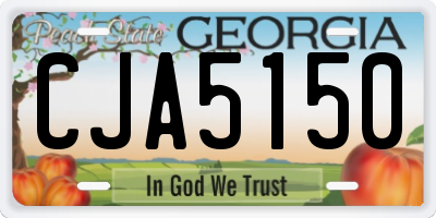 GA license plate CJA5150