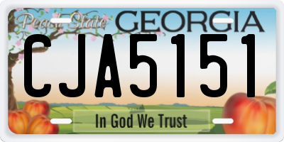 GA license plate CJA5151