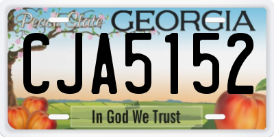 GA license plate CJA5152