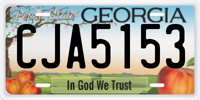 GA license plate CJA5153