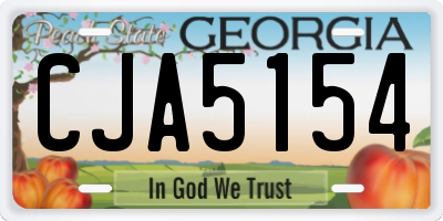 GA license plate CJA5154