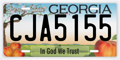 GA license plate CJA5155