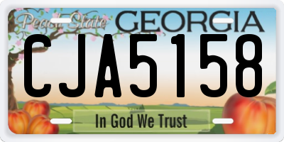 GA license plate CJA5158