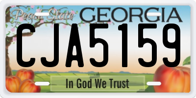 GA license plate CJA5159