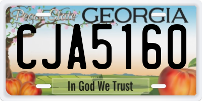 GA license plate CJA5160