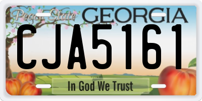 GA license plate CJA5161