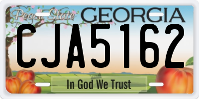 GA license plate CJA5162