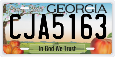 GA license plate CJA5163