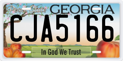 GA license plate CJA5166