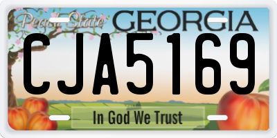 GA license plate CJA5169