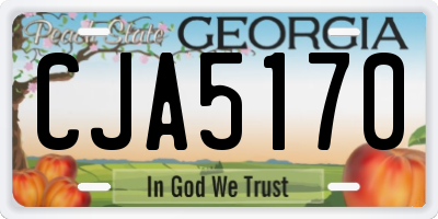 GA license plate CJA5170