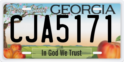 GA license plate CJA5171