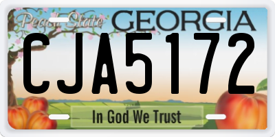 GA license plate CJA5172