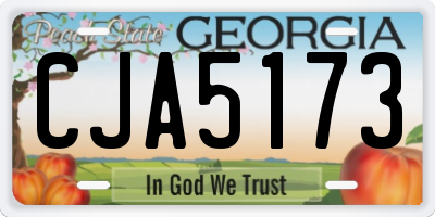 GA license plate CJA5173