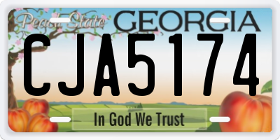 GA license plate CJA5174