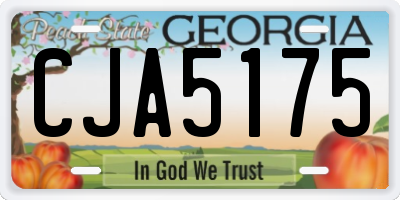 GA license plate CJA5175