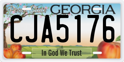 GA license plate CJA5176
