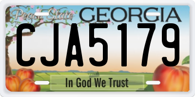 GA license plate CJA5179