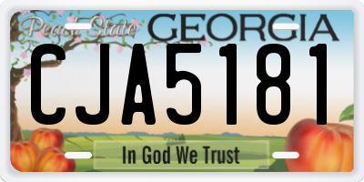 GA license plate CJA5181