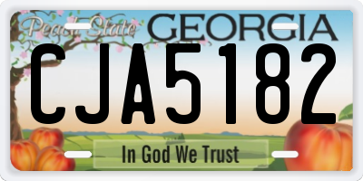 GA license plate CJA5182