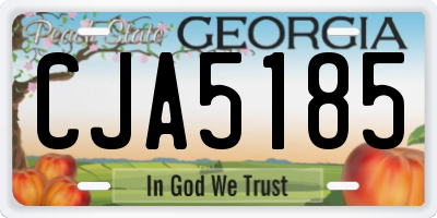 GA license plate CJA5185