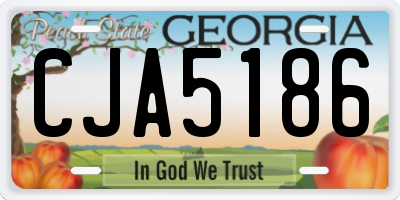 GA license plate CJA5186