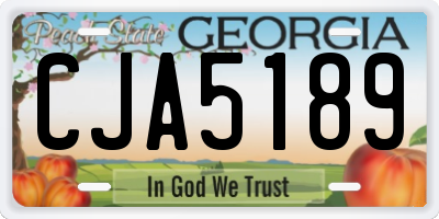 GA license plate CJA5189