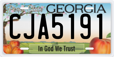 GA license plate CJA5191