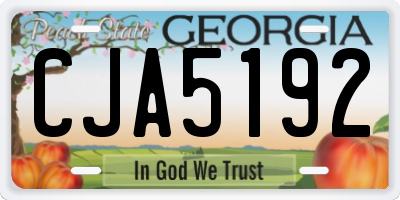 GA license plate CJA5192