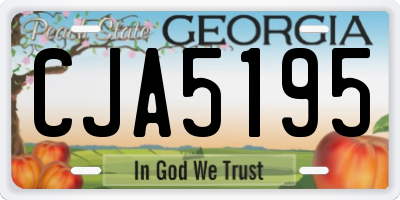 GA license plate CJA5195
