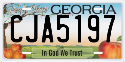 GA license plate CJA5197