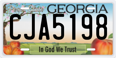 GA license plate CJA5198