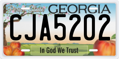 GA license plate CJA5202