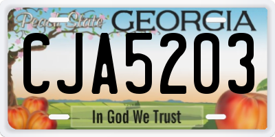 GA license plate CJA5203