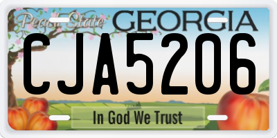 GA license plate CJA5206