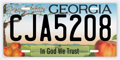 GA license plate CJA5208