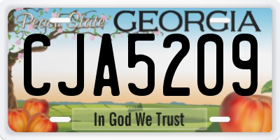 GA license plate CJA5209