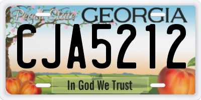 GA license plate CJA5212