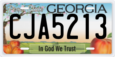 GA license plate CJA5213