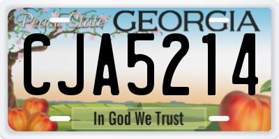 GA license plate CJA5214