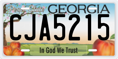 GA license plate CJA5215