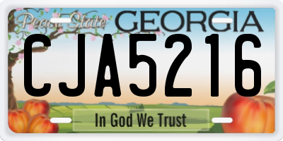 GA license plate CJA5216